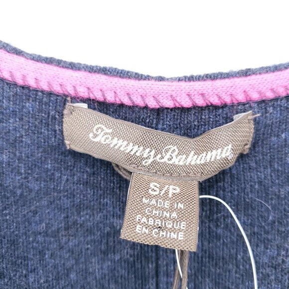 NWT TOMMY BAHAMA Cascade Tunic Blue Merino Alpaca Blend Goat Suede Pockets SMALL - Picture 6 of 7
